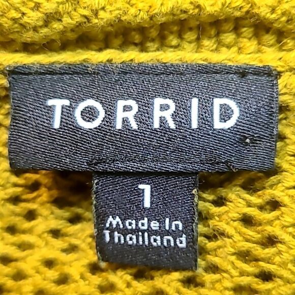 Torrid Gold Pullover Open-knit Sweater Top, Fringe Around the Bottom, Sz 1, 1X - Picture 9 of 11